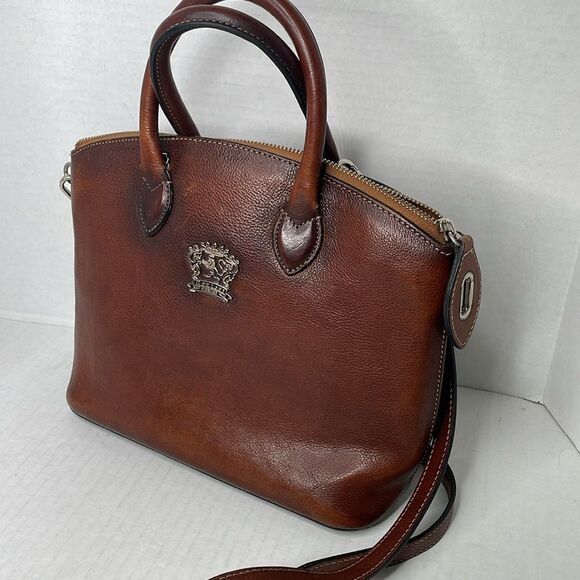 Pratesi Firenze Bruce Cognac Leather satchel shoulder bag - Picture 4 of 9